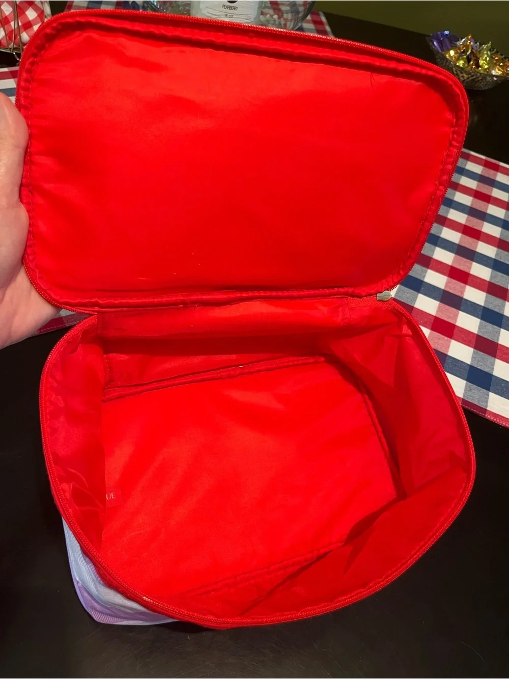 Clinique Red-Lined Purple Wave Makeup Pouch